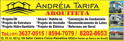 Andréia Tarifa – Arquiteta – EMPRESA – PLANALTINA – GO – BR