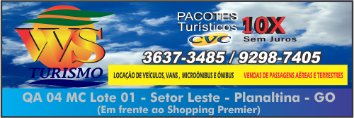 WS Turismo – Agência de Viagem, Turismo e Transporte – EMPRESA – PLANALTINA – GO – BR