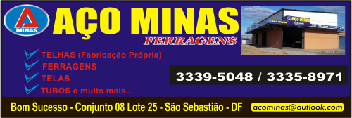 Aço Minas – Ferragens e Telhas – EMPRESA – SÃO SEBASTIÃO – DF – BR