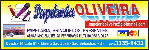 Papelaria Oliveira – Armarinho e Utilidades – EMPRESA – SÃO SEBASTIÃO – DF – BR